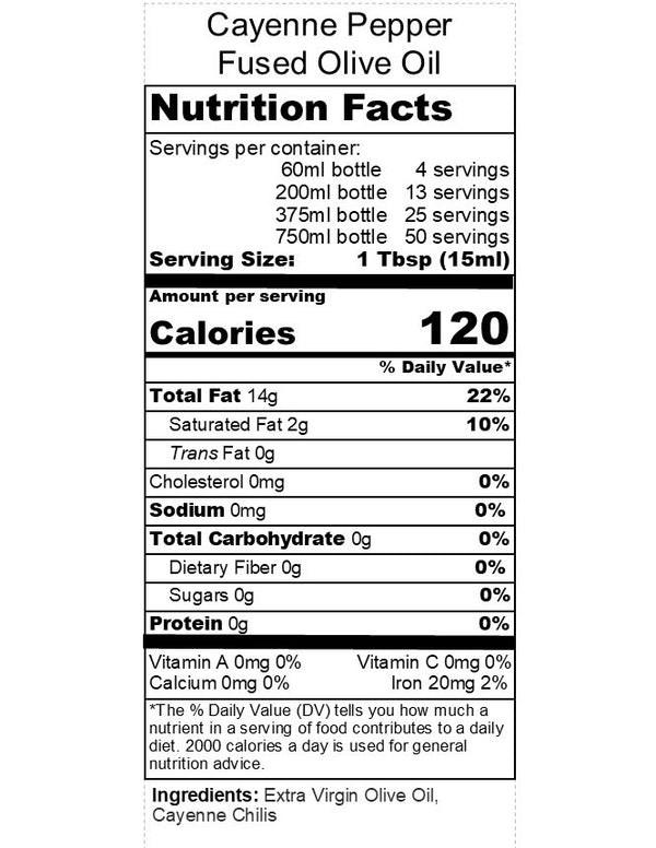 Cayenne Pepper Fused Olive Oil Viva Oliva