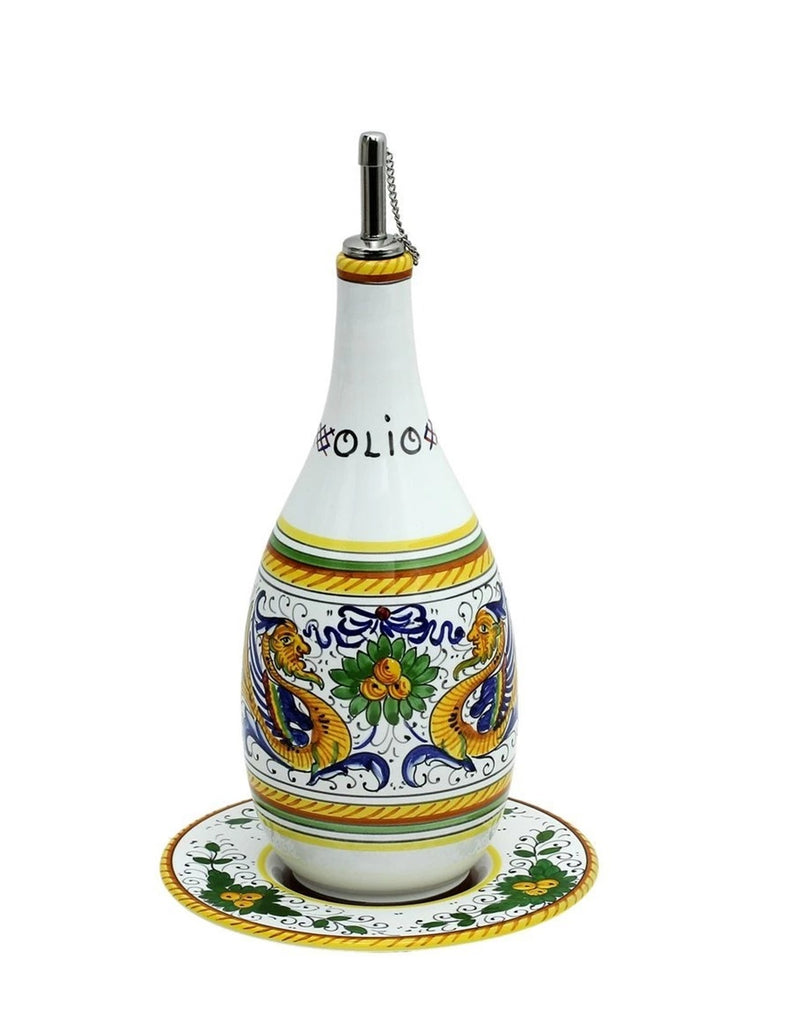 Artistica - Deruta of Italy Ceramics - Olive Oil Dispenser with Dipping Bowl