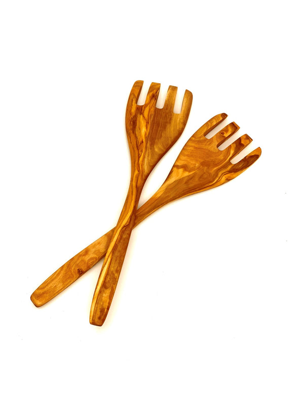 OliveWoodSaladServerForks_600x