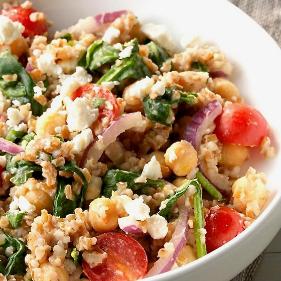 Bulgur Salad & Basil-Lemon Vinaigrette