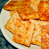 Garlic-Infused Asiago-Cheddar Crackers