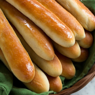 Chewy Olive Oil Breadsticks with Pecorino & Garlic