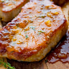 Maple Glazed Pork Chops with Thyme-Poached Quince