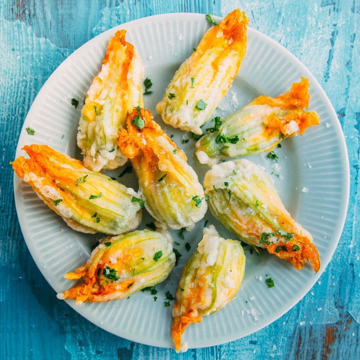 CrabStuffed Squash Blossoms Viva Oliva