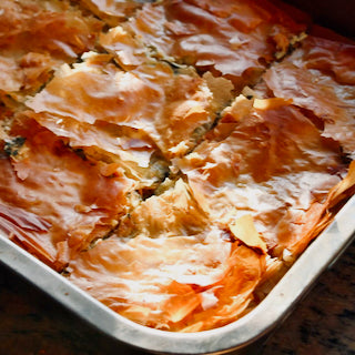Garden Greens Spanakopita with Garlic Olive Oil
