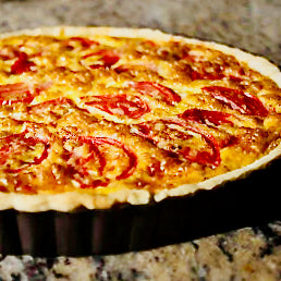 Oven Roasted Tomato Quiche with Olive Oil Pastry Crust