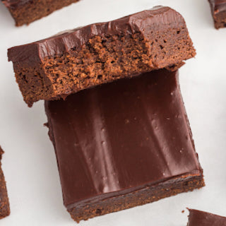 Olive Oil Brownies with Chocolate Cherry Balsamic Ganache