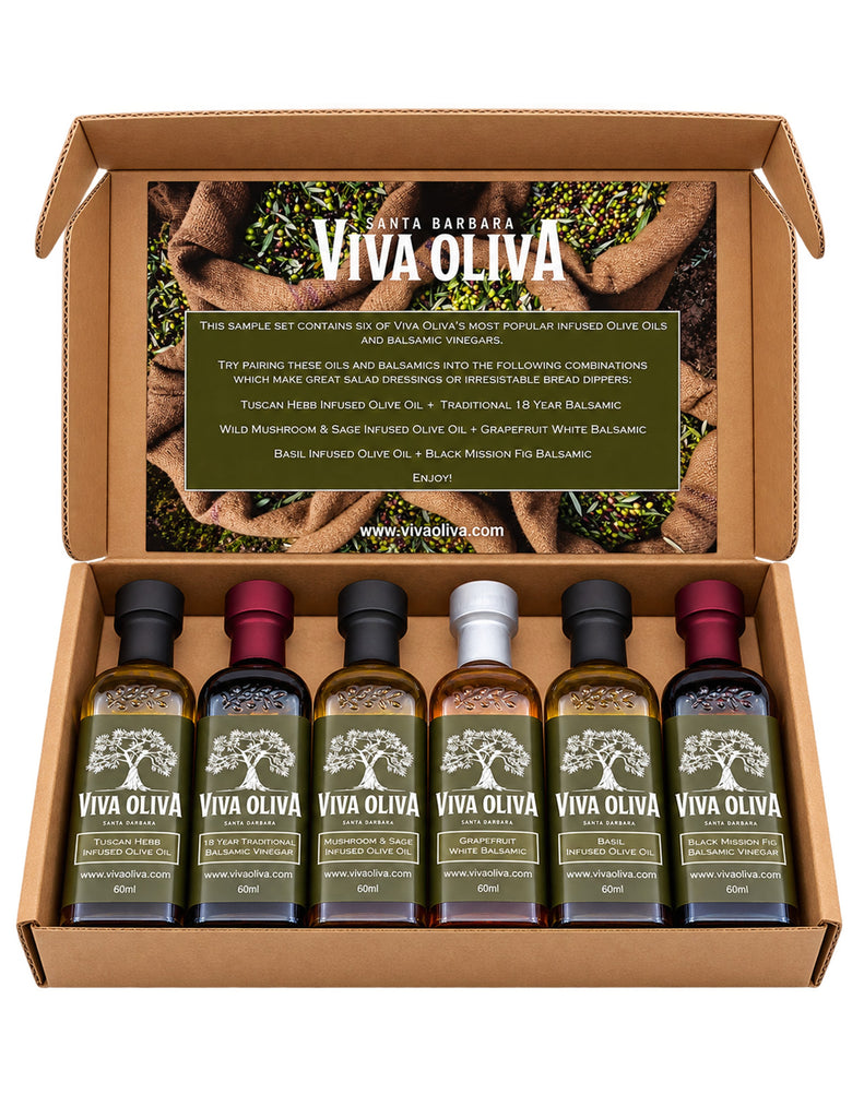 Six 60ml Olive Oil and Balsamic Sample Set
