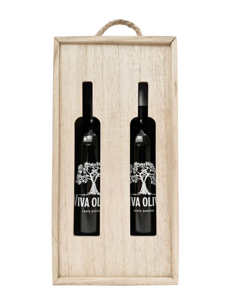 Wooden 2 x 375ml Gift Box