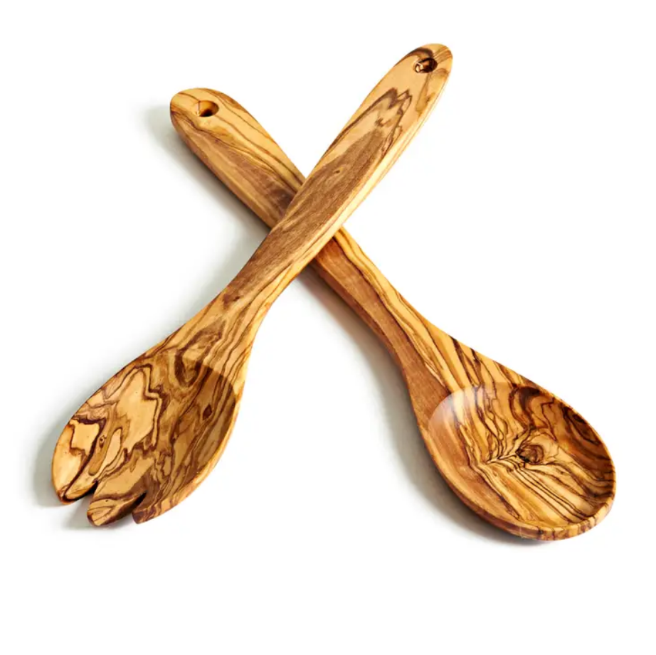 Olive Wood Salad Servers