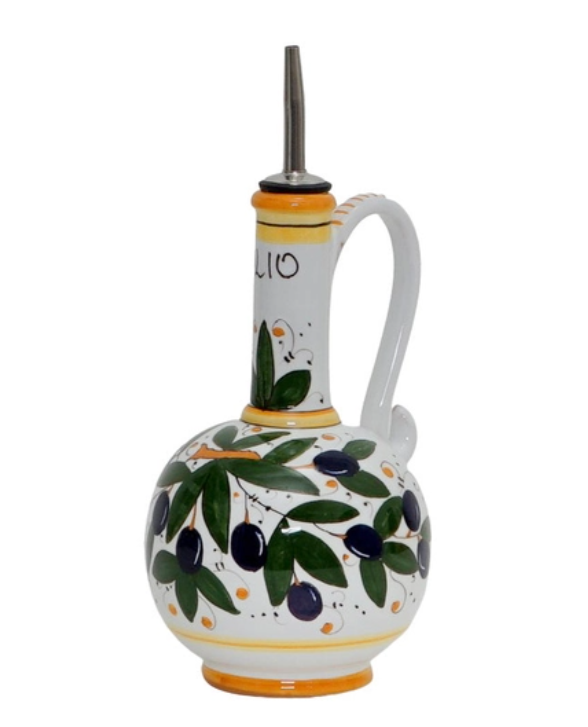 Artistica - Deruta of Italy Ceramics - Olive Oil Dispenser - Olive Branches