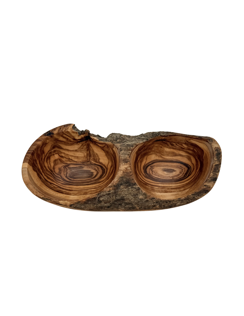 Olive Wood Segmented Bowl - Two
