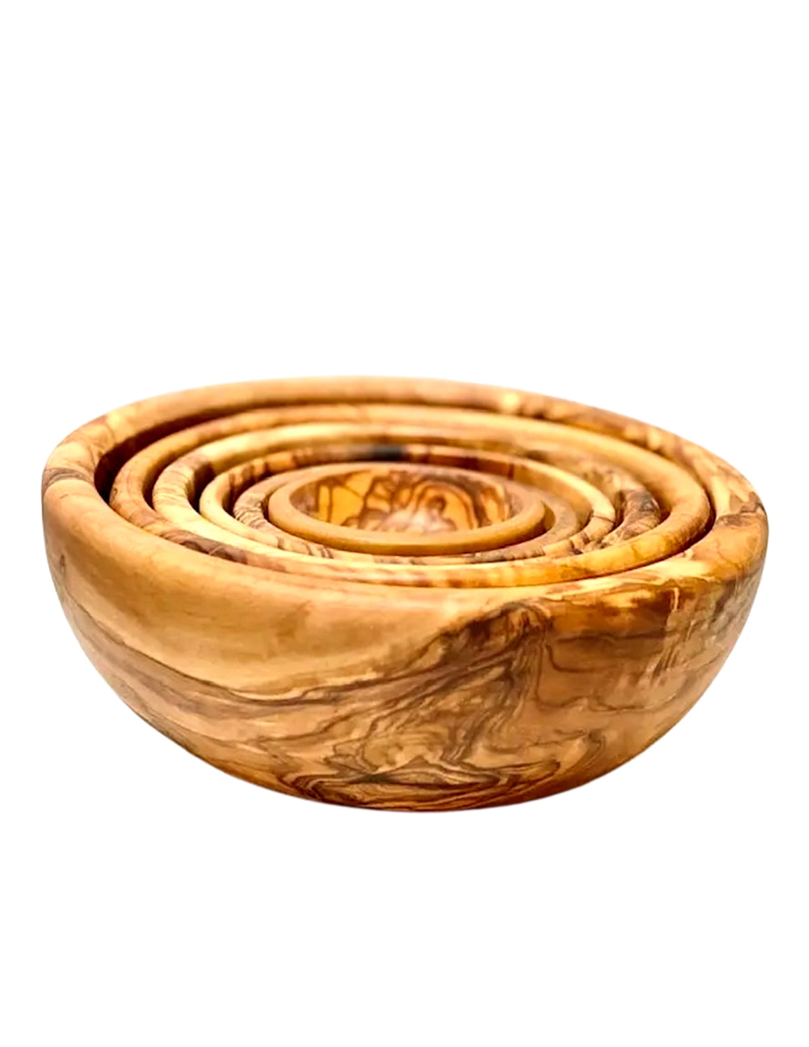 Olive Wood Nesting Bowls - Six Pieces