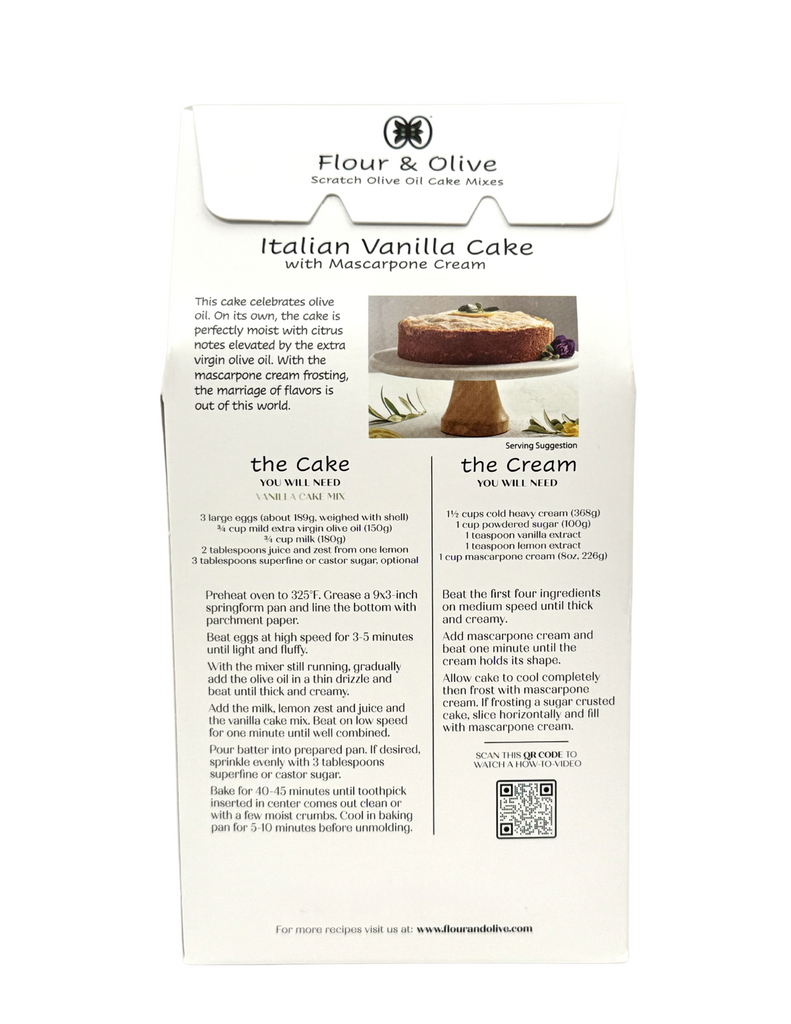 Olive Oil Vanilla Cake Mix - Flour and Olive