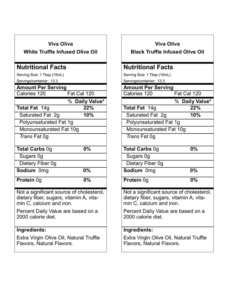 Two 200ml Gift Set - White and Black Truffle Infused Olive Oil