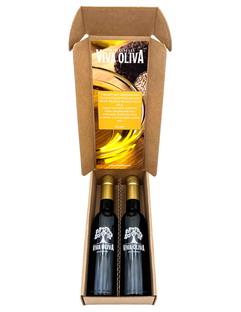 Two 200ml Gift Set - White and Black Truffle Infused Olive Oil