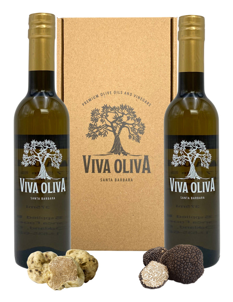 Two 375ml Gift Set - White and Black Truffle Infused Olive Oil