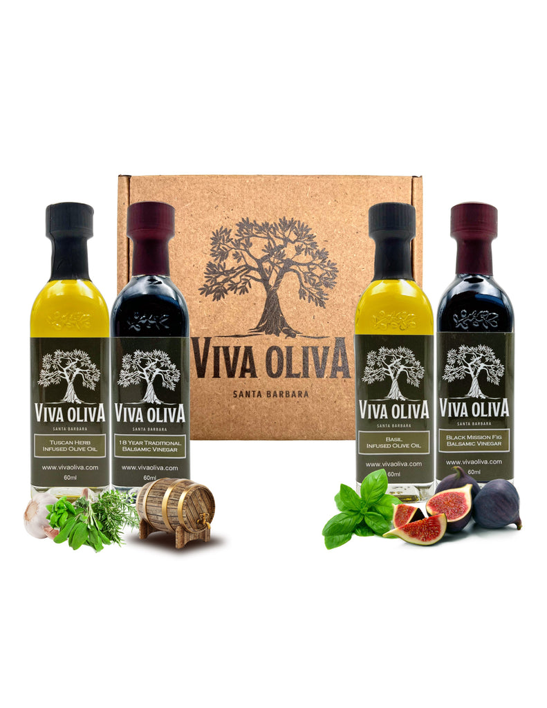 Four 60ml Olive Oil and Balsamic Sample Set