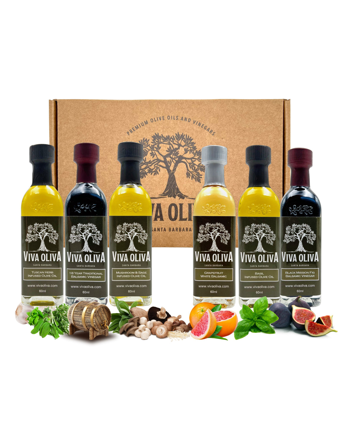 Six 60ml Olive Oil and Balsamic Sample Set