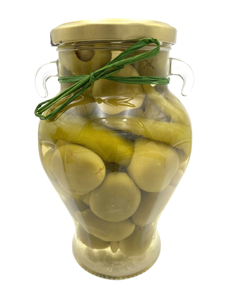 Delizia Green Chili & Garlic Stuffed Gordal Olives