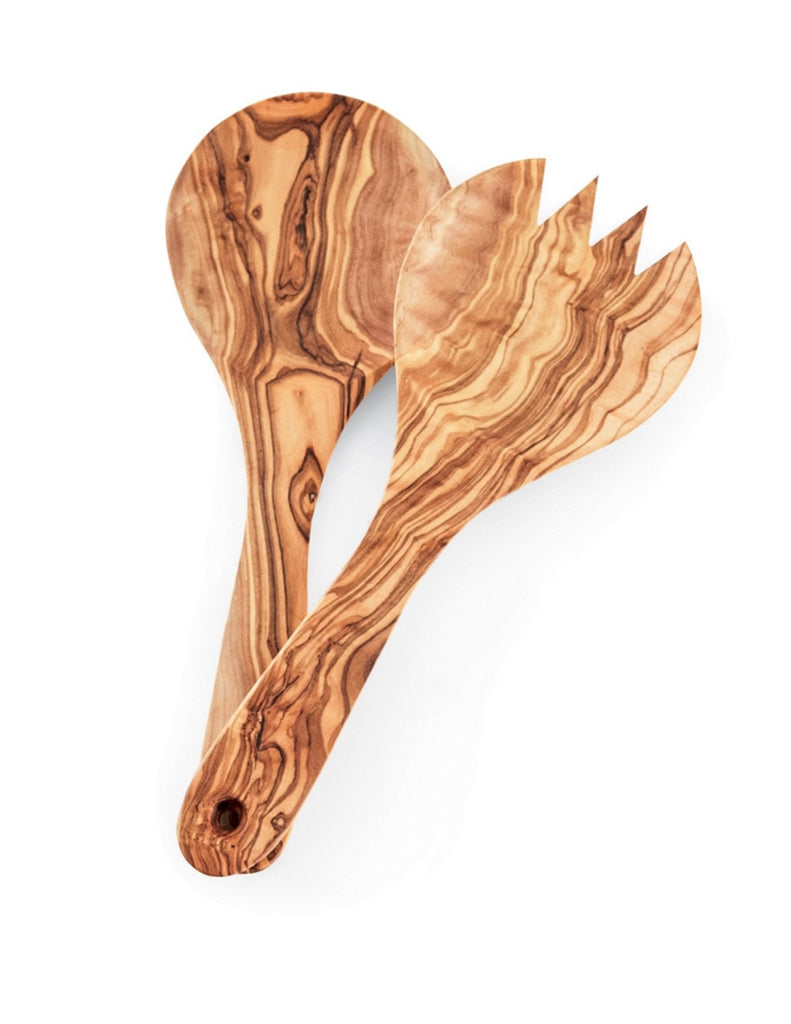 Olive Wood Salad Servers - Short