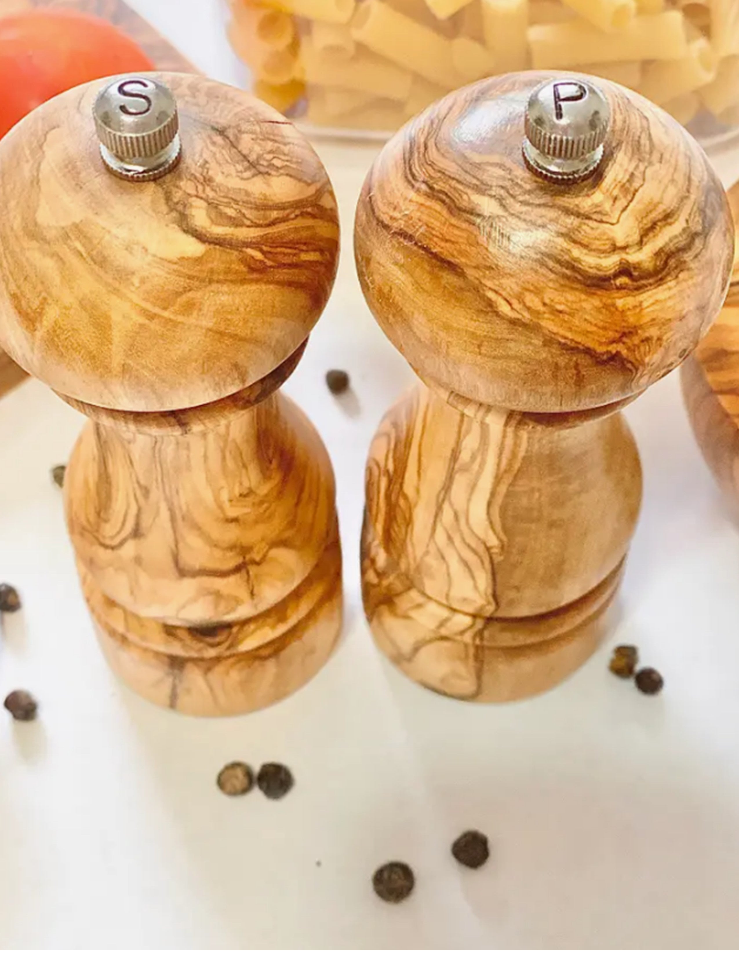 Salt & Pepper Mill Gift Set, Wood Salt & Pepper Grinders